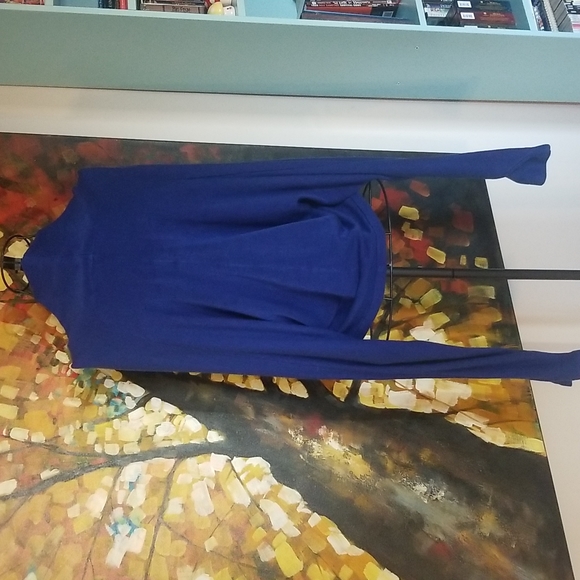 Royal blue wrap blouse - Picture 3 of 4